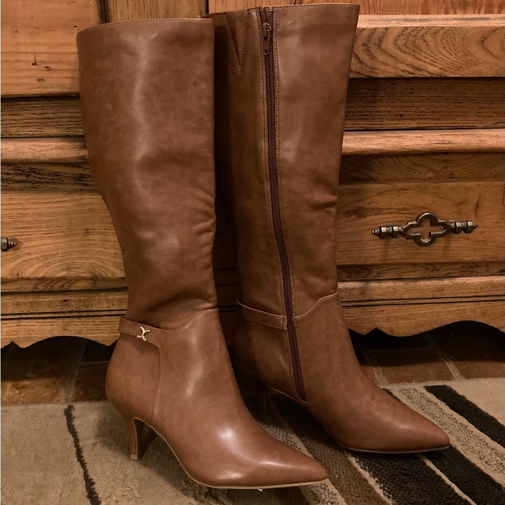 Charter Club Brown Knee-High Heeled Boots - Picture 2 of 5